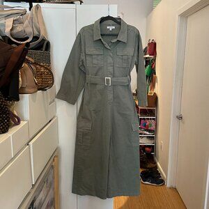 NWOT Good American Olive Sage Green Belted Jumpsuit Size Medium M